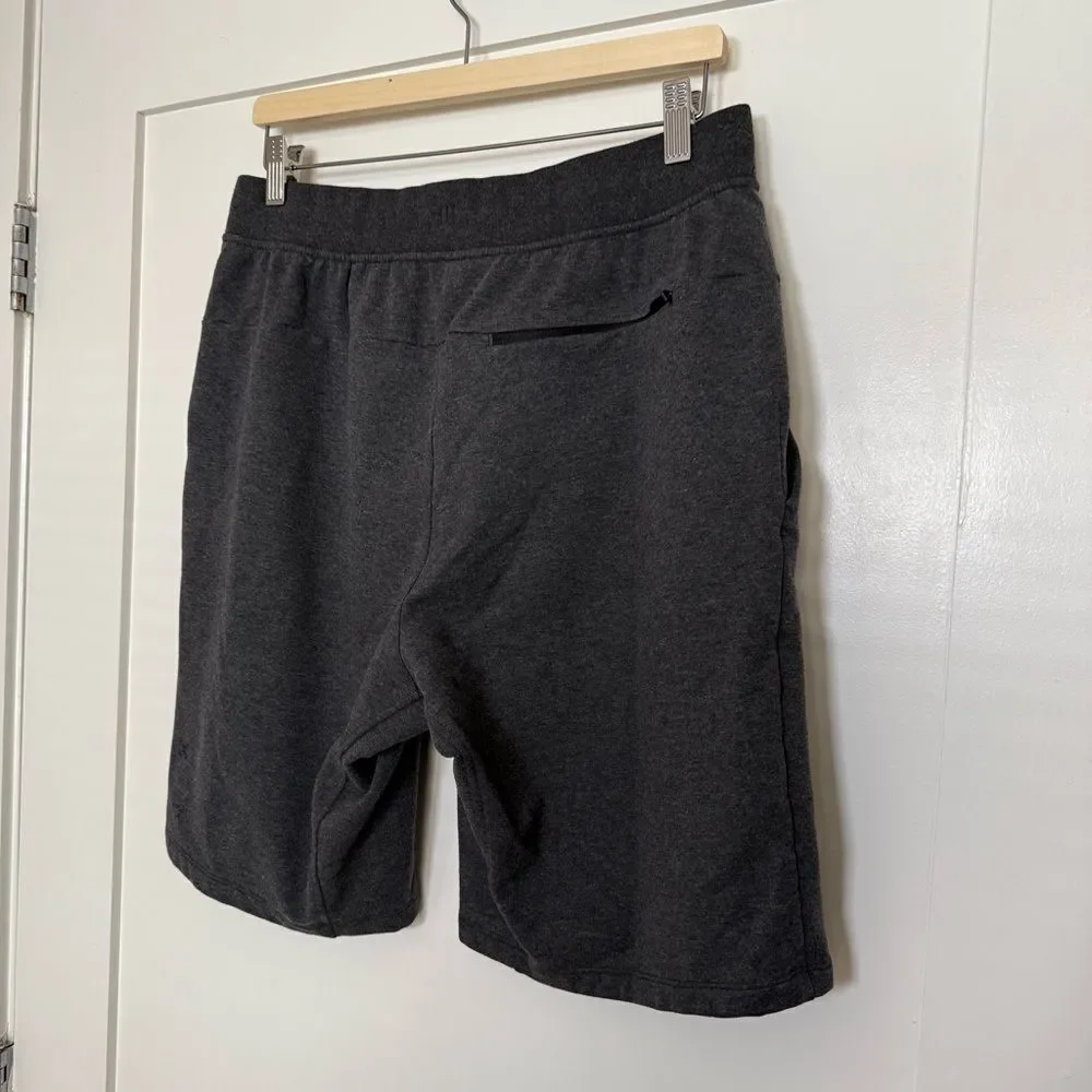 Lululemon Shorts 9.5'' Men Sz L Dark Gray Pull On Drawstring Pockets Gym Running